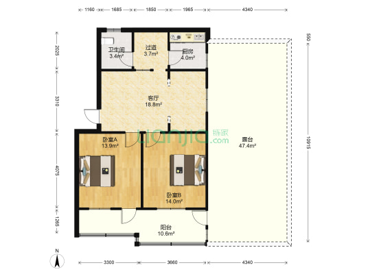 新窑路 2室1厅1卫 75平方