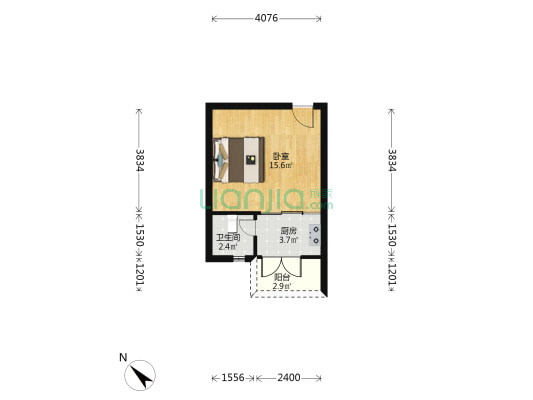 嘉汇园 1室0厅1卫 30平方