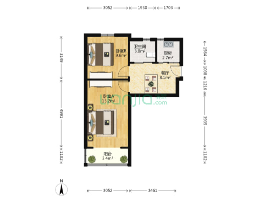 滨海四村 2室1厅1卫 51平方