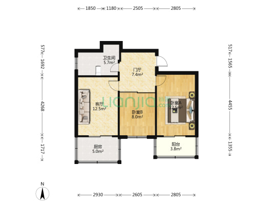 海边街23号交通局宿舍 2室1厅1卫 70平方