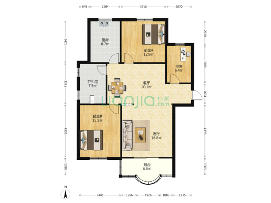 水云东村 3室2厅1卫 112平方