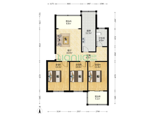 东明路140号 3室1厅1卫 94平方
