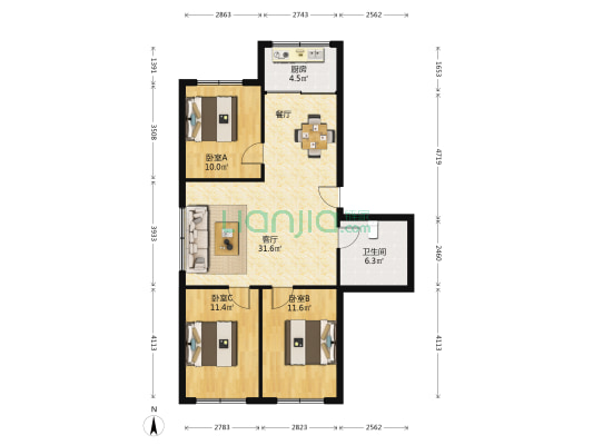 府前路 3室1厅1卫 97平方