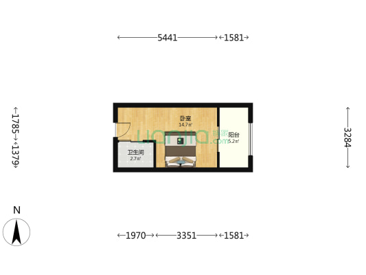 希望未来城 1室0厅1卫 29平方