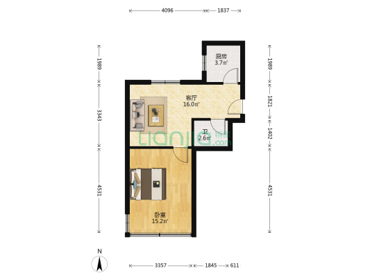 上碧湘街 1室1厅1卫 45平方