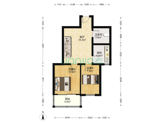 华联新村 2室1厅1卫 69平方