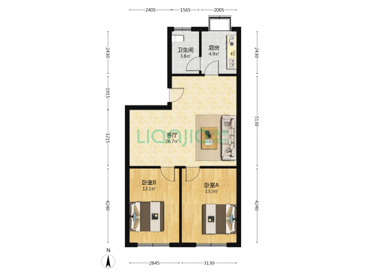 星沙六区 2室1厅1卫 84平方