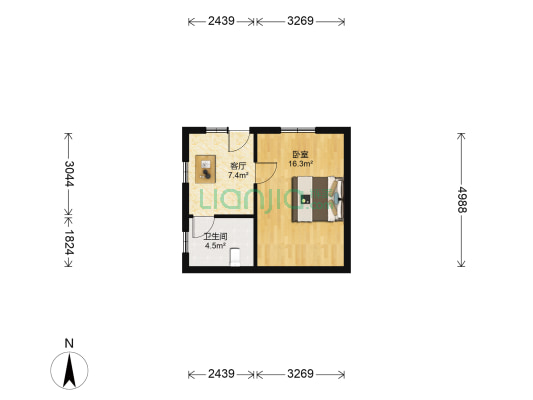 宿州路31号 1室1厅1卫 38平方