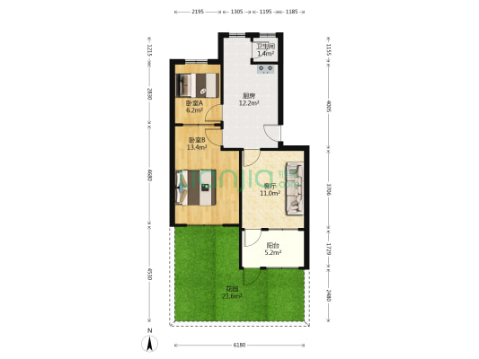泰安交运集团第七宿舍 2室1厅1卫 66平方