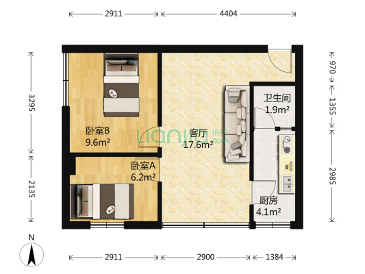 黄岐裕丰楼 2室1厅1卫 48平方