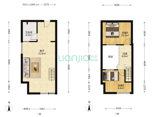 新站广场 2室1厅1卫 54平方