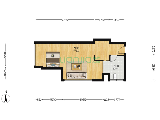 嘉正国际 1室0厅1卫 73平方