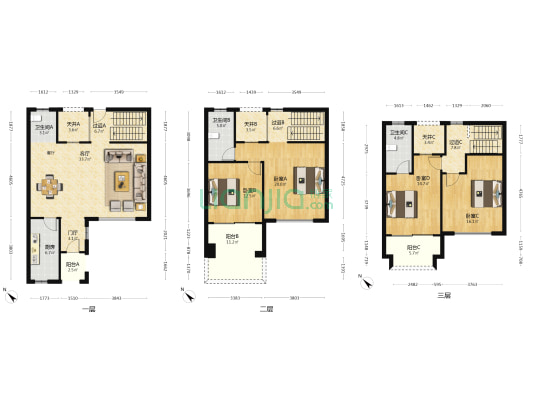 龙湖原著 4室1厅3卫 139平方