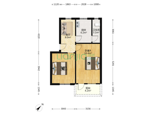 武车三村 2室1厅1卫 61平方