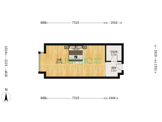 金悦公馆 1室0厅1卫 56平方