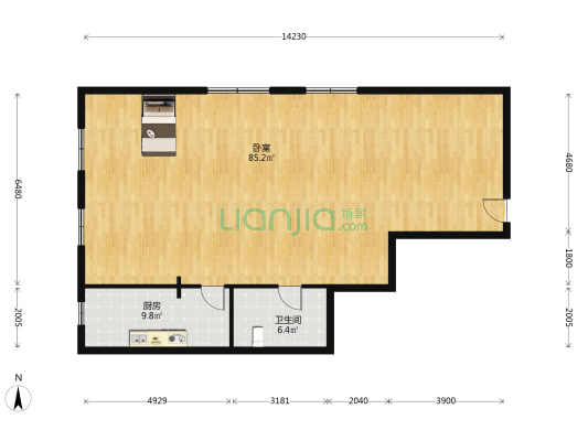 东方红大厦 1室0厅1卫 130平方