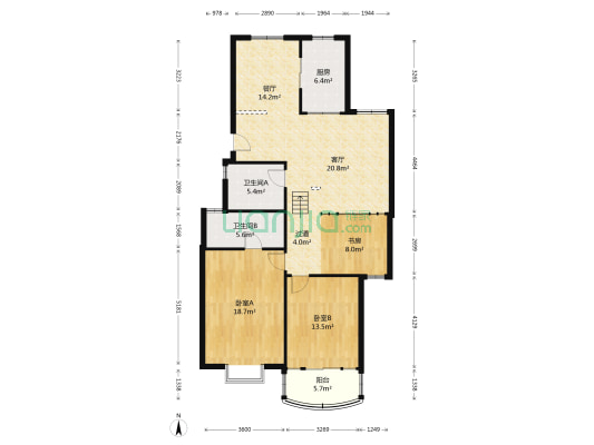 颐和花园 3室2厅2卫 116平方