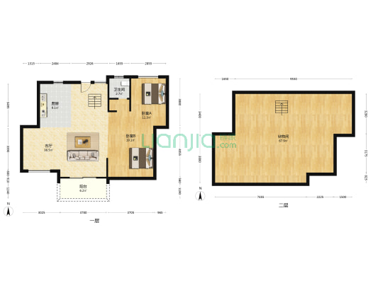 中梁国宾天下 2室1厅1卫 123平方