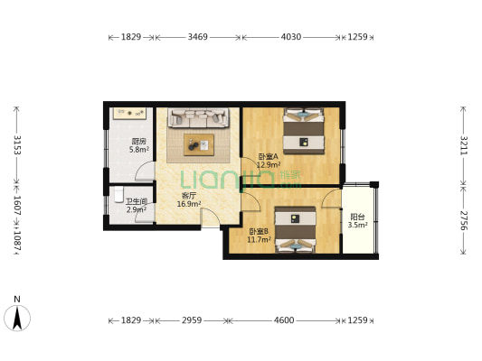长江批发市场西大街 2室1厅1卫 69平方