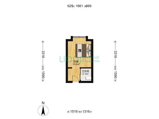 中铁奥体26方 1室0厅1卫 26平方