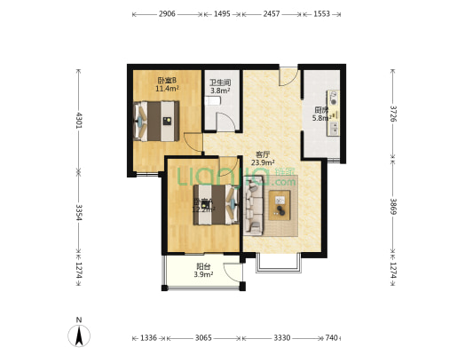 开发区  范阳路旁 名流美域小区-户型图