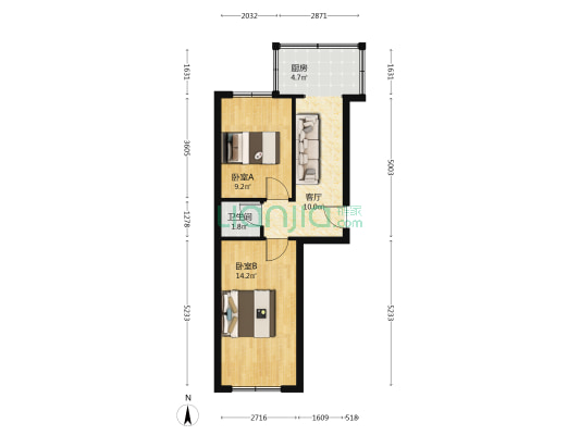 电信小区 2室1厅1卫 48平方