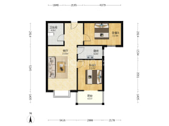 精装修 南2居 次顶层 拎包入住 满二 看房方便-涿州名流美域户型图