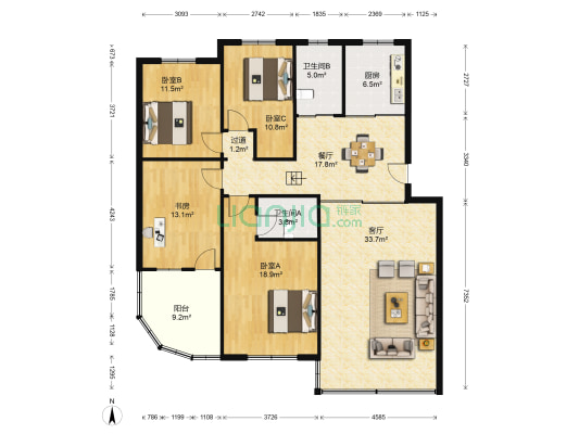 暨东路 4室2厅2卫 163平方