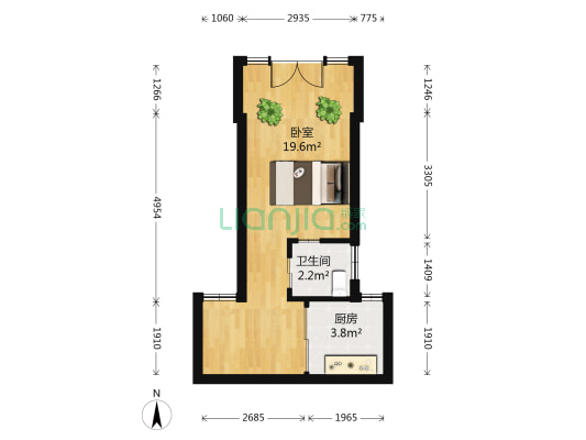 如意里 1室0厅1卫 68平方