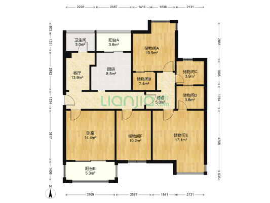 新柳溪花园 1室1厅1卫 133平方
