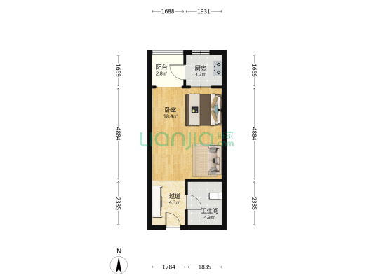 望兴西西里 1室0厅1卫 43平方