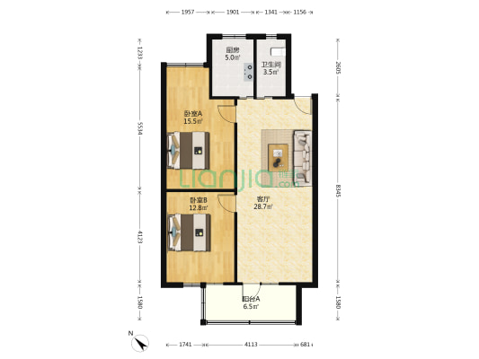 林巷子13号 2室1厅1卫 77平方