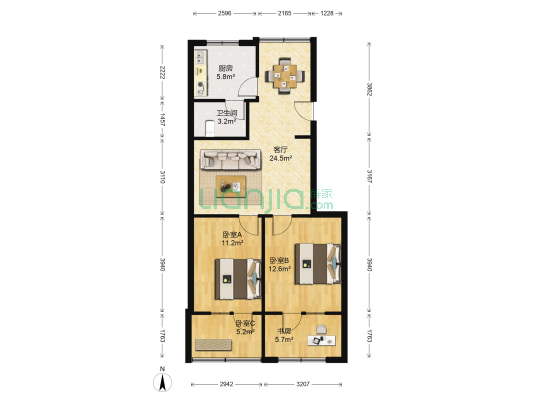 璧青北路610号 4室1厅1卫 84平方