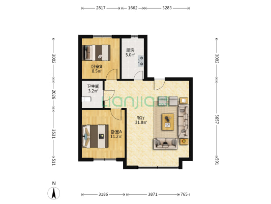 新大普罗旺斯 2室1厅1卫 89平方
