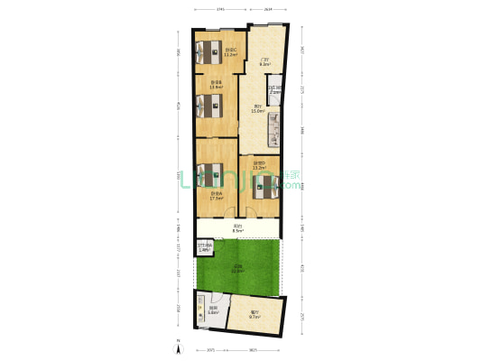 市中 心地段  闹市街区  住家带门面  紧 邻公园-户型图