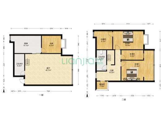 花果园街60号 4室1厅2卫 180平方