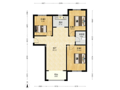 南北向3居 户型方正 全天采光 视野开阔-涿州K2狮子城北区户型图