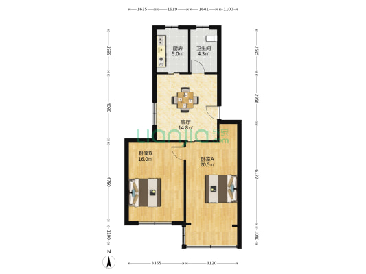 杜家村一期 2室1厅1卫 74平方