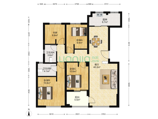 立体城汇江庭 4室1厅2卫 123平方