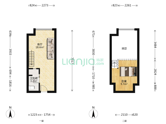 龙湖听蓝时光 1室1厅1卫 33平方