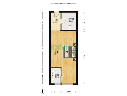 鹏欣一品漫城 1室0厅1卫 65平方