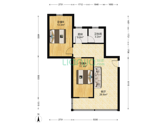 华都新村 2室1厅1卫 72平方