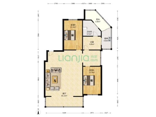 华宁小区 2室1厅1卫 144平方