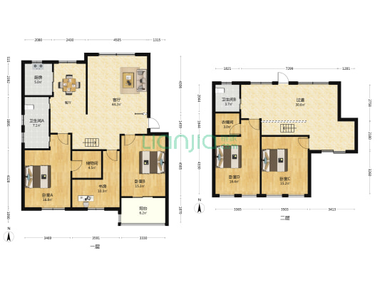 秀水家苑 5室1厅2卫 207平方