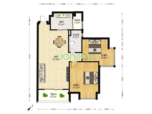 夏瑶花苑 2室1厅1卫 101平方