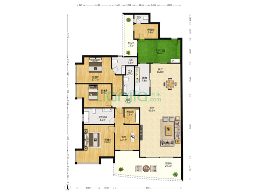 曦华园 4室2厅4卫 227平方