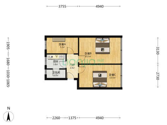 观音阁前街27号 3室0厅1卫 49平方