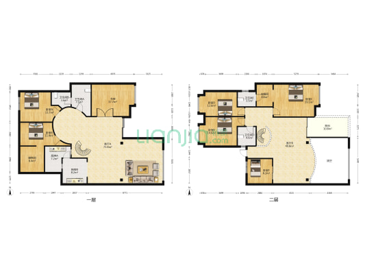 同天绿岸 7室2厅4卫 164平方