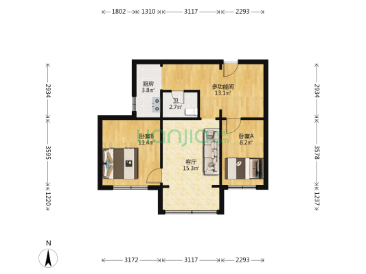 怡顺苑 3室1厅1卫 65平方