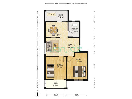 化机小区 2室1厅1卫 69平方